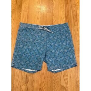 Michaels Swimwear Paisley Swim Trunks Drawstring Closure‎ Mens Shorts 4XLT